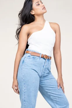 Cheap Copenhagen Muse Baby Rib One-Shoulder Top Siv | White... | | Little Soho