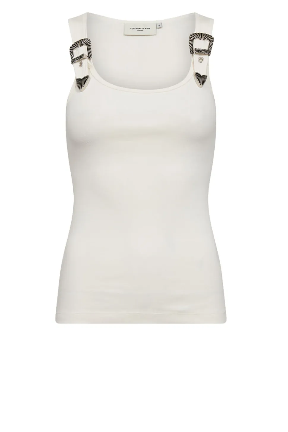 New Copenhagen Muse Baby Rib Top With Belt Detail Siv | White... | | Little Soho