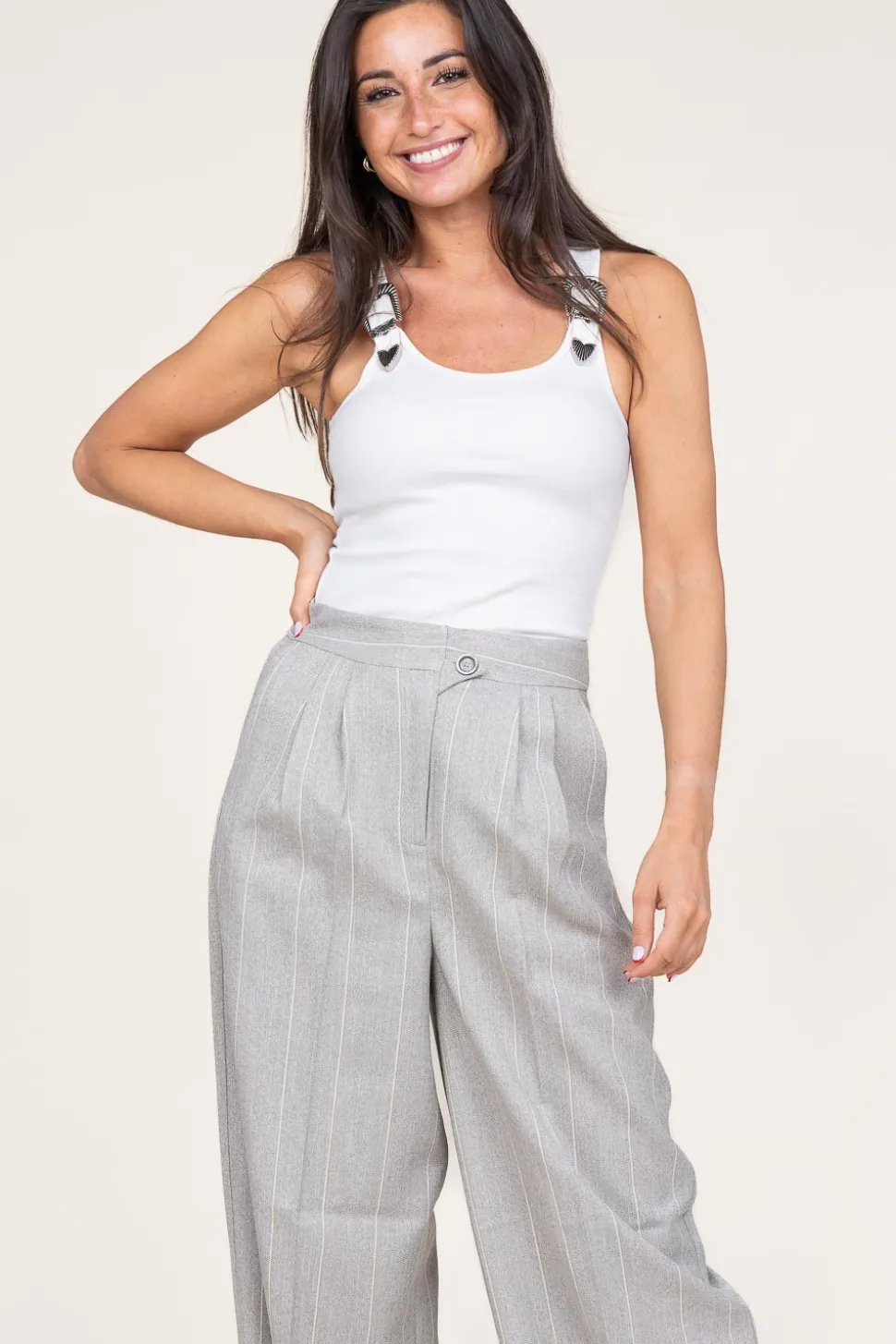 New Copenhagen Muse Baby Rib Top With Belt Detail Siv | White... | | Little Soho