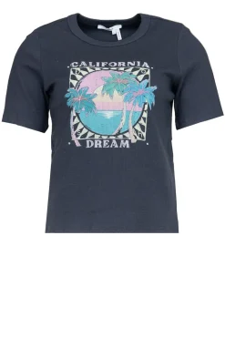 Shop ba&sh Babyrib T-Shirt With Print Cerena | Black... | | Little Soho