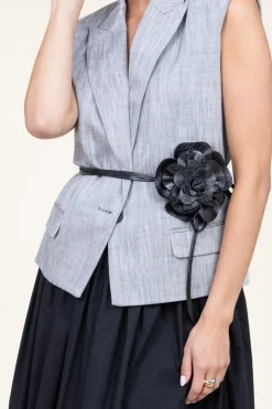 Online Little Soho Belt With Flower Detail Flower | Black... | |