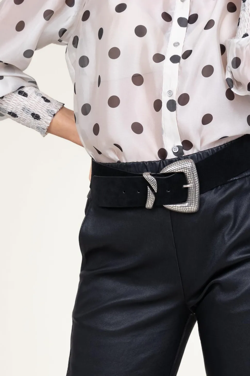 Best Sale Berenice Belt With Silver Colored Buckle Odile | Black... | | Little Soho