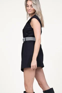 New Kocca Belted Poplin Dress Relmarr | Black... | | Little Soho