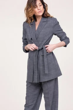 Hot Copenhagen Muse Blazer With Tie Belt Tonnie | Grey... | | Little Soho