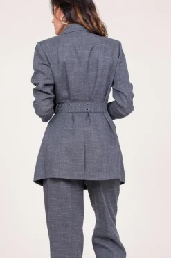 Hot Copenhagen Muse Blazer With Tie Belt Tonnie | Grey... | | Little Soho