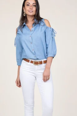 New Liu Jo Blouse Met Open Schouders Hole | Blue... | | Little Soho