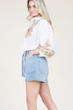 Flash Sale Antik Batik Blouse With Colored Embroidery Neil | White... | | Little Soho