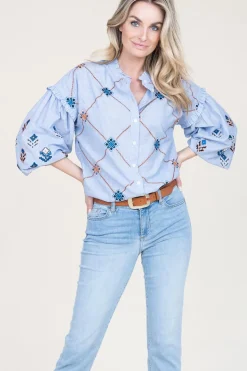 Flash Sale Stella Forest Blouse With Embroidery Amalia | Blue... | | Little Soho