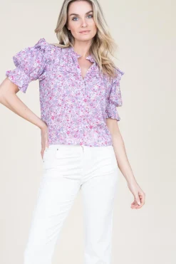 Best Berenice Blouse With Print Camalda | Pink... | | Little Soho