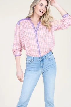 Store Berenice Blouse With Print Cool Spring | Pink... | | Little Soho