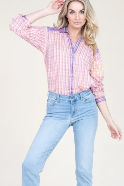 Store Berenice Blouse With Print Cool Spring | Pink... | | Little Soho