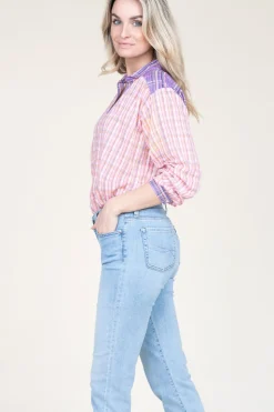 Store Berenice Blouse With Print Cool Spring | Pink... | | Little Soho