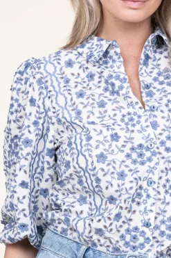 Cheap Aaiko Blouse With Print Lien | Blue... | | Little Soho