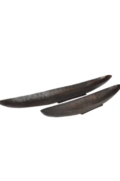 Hot Little Soho Living Boat Shaped Plates Margo - Set Of 2 | Brown... | | Little Soho