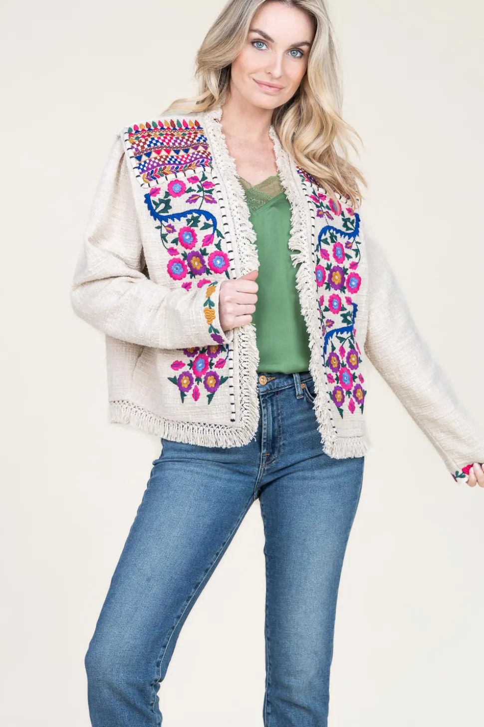 Hot Louizon Boucle Jacket With Embroidery Orence | Natural... | | Little Soho