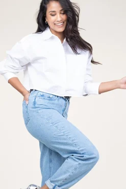 Store Second Female Cotton Cropped Blouse Charm | White... | | Little Soho