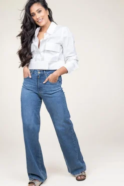 Shop Mes Demoiselles Cotton Cropped Jacket Pinell | White... | | Little Soho