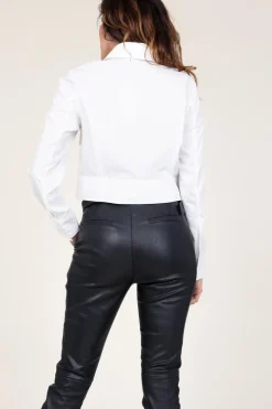 Shop Mes Demoiselles Cotton Cropped Jacket Pinell | White... | | Little Soho