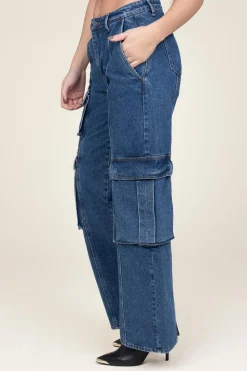 Best Co'Couture Cotton Denim Cargo Pants Vika | Blue... | | Little Soho