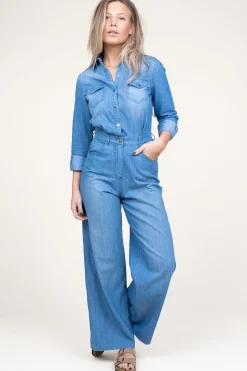 Shop Kocca Cotton Denim Jumpsuit Rodriguez | Blue... | | Little Soho