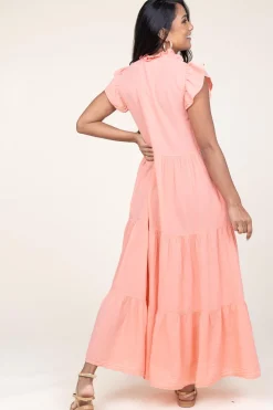 Online Devotion Cotton Maxi Dress Erietta | Coral... | | Little Soho