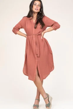 Store Louizon Cotton Mousseline Dress Nala | Pink... | | Little Soho