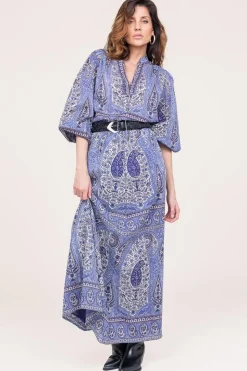 New Antik Batik Cotton Paisley Print Top Tajar | Blue... | | Little Soho