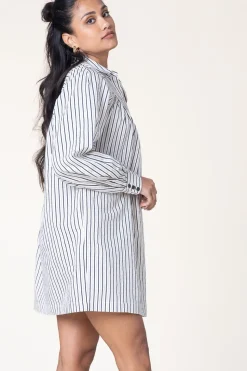 Online ba&sh Cotton Striped Dress Fadia | Natural... | | Little Soho
