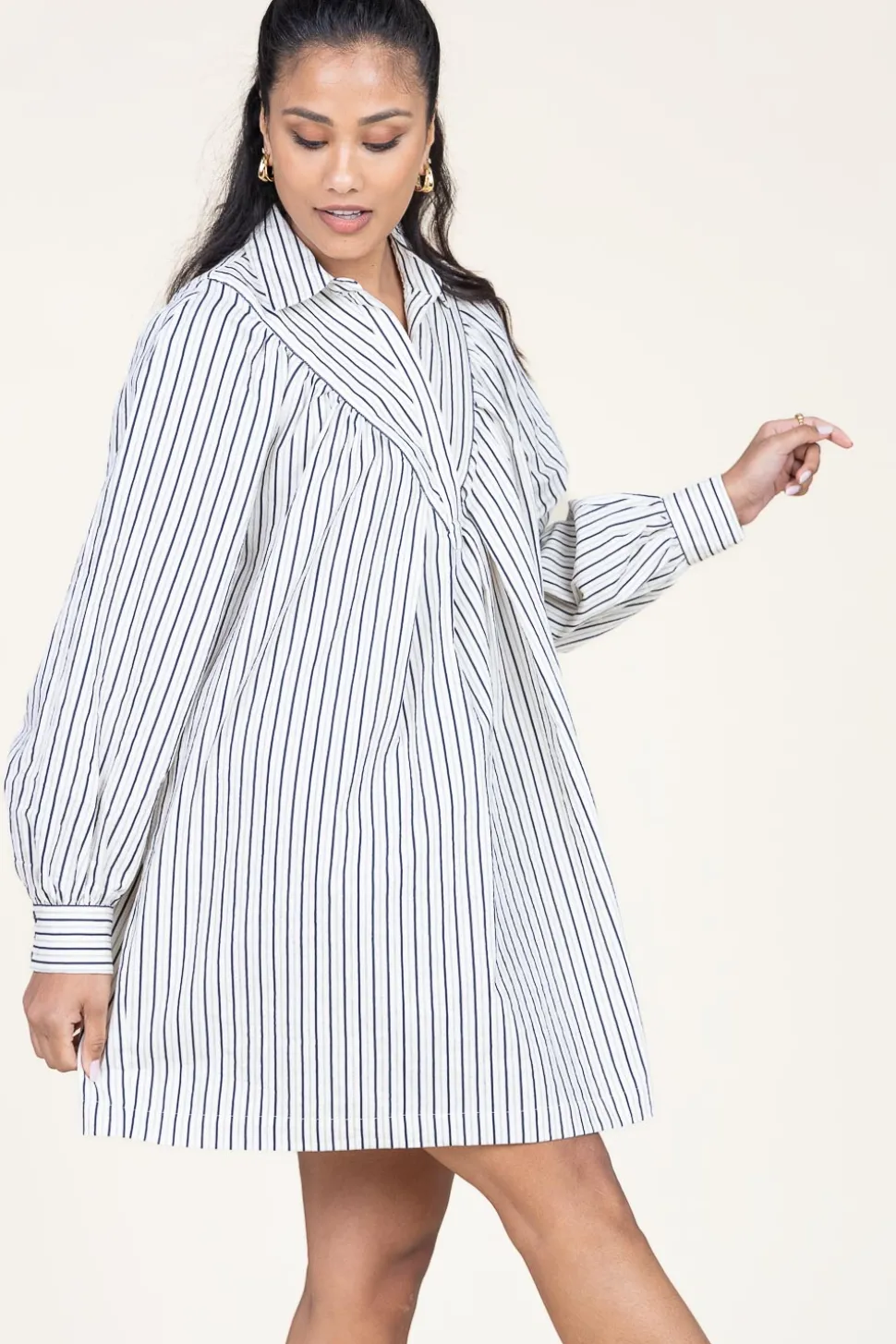 Online ba&sh Cotton Striped Dress Fadia | Natural... | | Little Soho