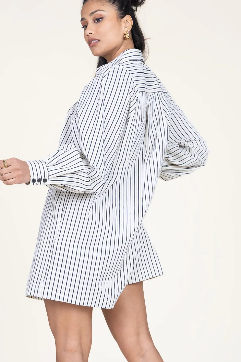 Online ba&sh Cotton Striped Dress Fadia | Natural... | | Little Soho