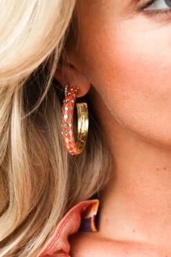 Sale Barong Barong Creoles Tric Trac Medium | Orange... | | Little Soho