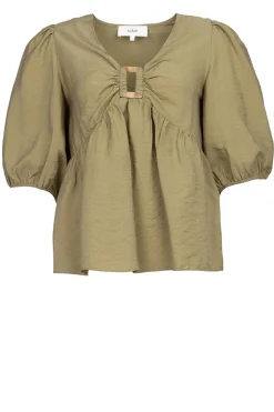 Outlet ba&sh Crepe Top Locky | Green... | | Little Soho