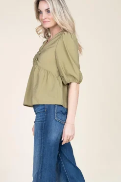 Outlet ba&sh Crepe Top Locky | Green... | | Little Soho