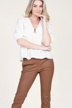 Fashion ba&sh Crepe Top Locky | Natural... | | Little Soho