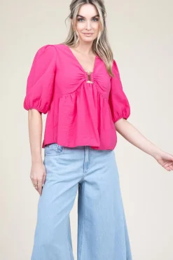 Best ba&sh Crepe Top Locky | Pink... | | Little Soho