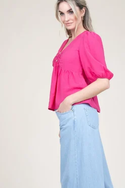 Best ba&sh Crepe Top Locky | Pink... | | Little Soho