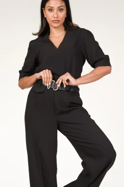 New Dante 6 Crepe Top Malina | Black... | | Little Soho