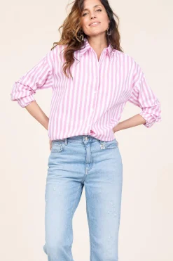 Discount CC Heart Crispy Cotton Blouse Harper | Pink... | | Little Soho