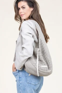 Shop Gianni Chiarini Crochet Shopper Euforia | Taupe... | | Little Soho
