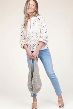 Shop Gianni Chiarini Crochet Shopper Euforia | Taupe... | | Little Soho