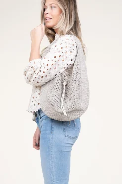 Shop Gianni Chiarini Crochet Shopper Euforia | Taupe... | | Little Soho