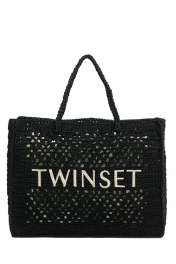 Fashion Twinset Crochet Shopper With Pouch Lois | Black... | | Little Soho