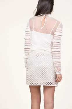 Best Twinset Crochet Skirt With Sequins Viva | Natural... | | Little Soho