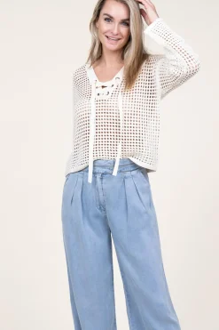 Discount Liu Jo Crochet Sweater Nubia | Natural... | | Little Soho