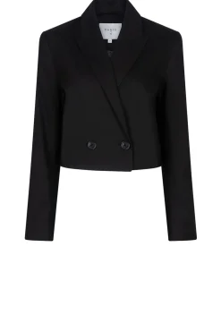 Hot Dante 6 Cropped Blazer In Linen Blend Acedia | Black... | | Little Soho