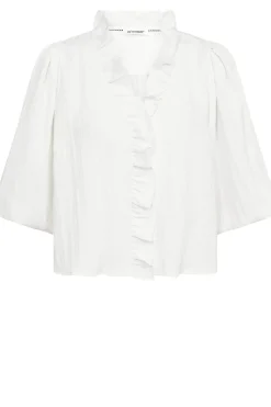 New Co'Couture Cropped Blouse With Puffed Sleeves Sueda | White... | | Little Soho