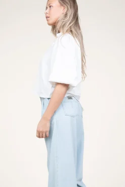 New Co'Couture Cropped Blouse With Puffed Sleeves Sueda | White... | | Little Soho