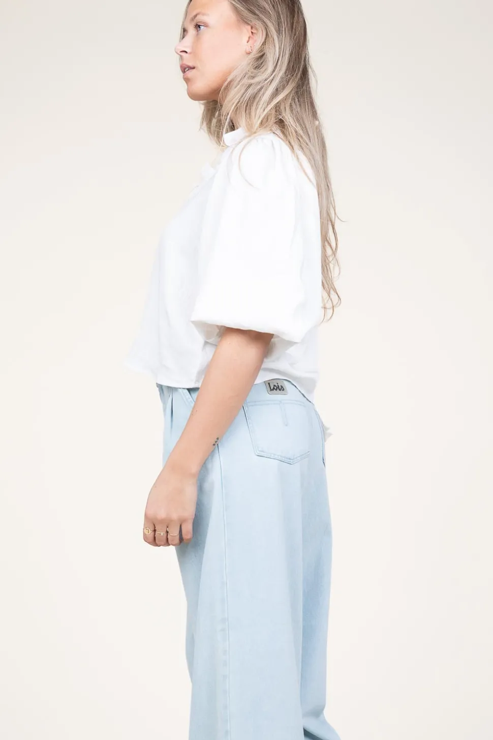 New Co'Couture Cropped Blouse With Puffed Sleeves Sueda | White... | | Little Soho