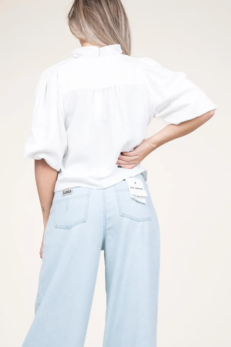 New Co'Couture Cropped Blouse With Puffed Sleeves Sueda | White... | | Little Soho