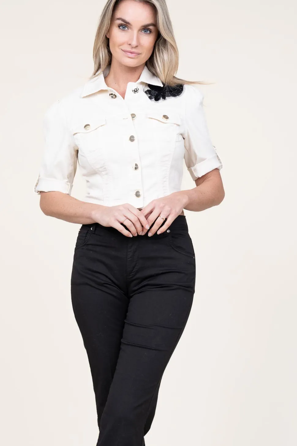 Sale Kocca Cropped Denim Jacket Bakari | Natural... | | Little Soho